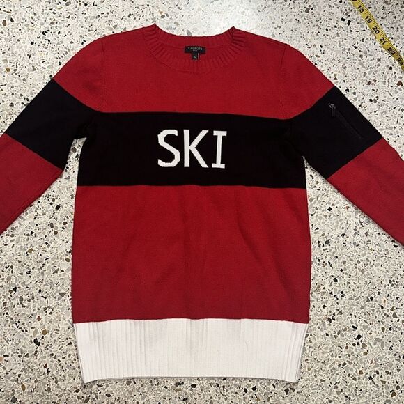 Talbots red blue white SKI sweater small p s apre - Picture 4 of 8